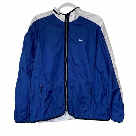 Nike Other - Nike Boys Activewear Jacket Blue White Spellout L